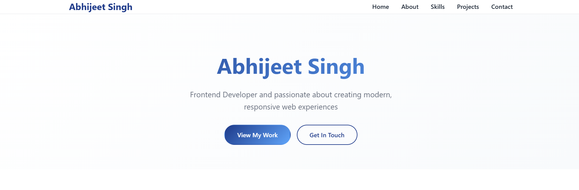 Portfolio Website screenshot